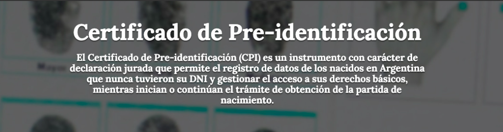 certificado de pre identificacion