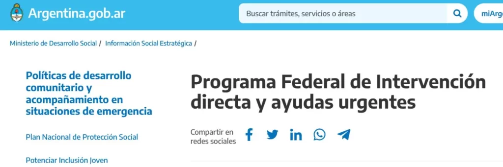 Programa de Ayudas Directas a Personas