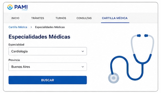Cómo buscar un especialista en PAMI