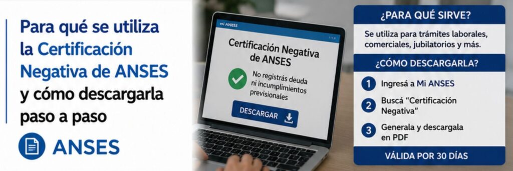 Para qué se utiliza la Certificación Negativa de ANSES y cómo descargarla paso a paso